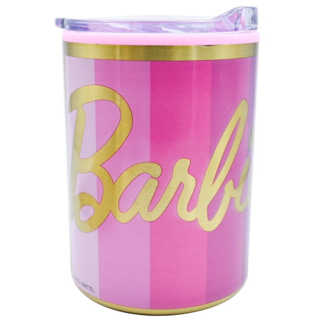 Termo para Escritorio Doble Pared de Acero Inoxidable Ambient 21 Rosa y Dorado 350 ml Barbie