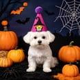 thumbnail image 5 of Aoznliie Dog Hat, Funny Adjustable Halloween Hat for Party Apparel, 4x4 inch Lightweight Pet Party Hat for Halloween Photo Props, Purple, 5 of 6