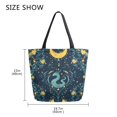 thumbnail image 5 of FORMRS Womens Canvas Tote Bag with Zipper Inner Pocket Shoulder Handbag, Green Dragon Flowers, 5 of 7