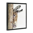 thumbnail image 2 of Stupell Industries Cute Baby Donkey Animal Brown Watercolor Painting Jet Black Framed Floating Canvas Wall Art, 24x30, by George Dyachenko, 2 of 5