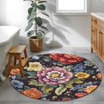 thumbnail image 3 of Round Rugs 3Ft, Watercolor Flower Round Area Rug Washable Indoor Throw Carpet, Seasonal Botanical Blooms Spring Small Non Slip Circle Rug for Bedroom Living Room Home Decor Aesthetic, 3 of 8