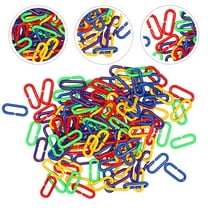 Soimiss 100Pcs Bird Toy Accessories C Shape Chain Hook Plastic for Exercise and Playtime
