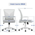 thumbnail image 2 of CZMJY Office Chair Mesh Desk Chair Computer Chair Gaming Chair Adjustable Comfy Chair Swivel Ergonomic Chair for Home Office/Work/Study Light Gray/Set of 2, 2 of 11