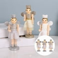 thumbnail image 3 of 3pc 12 Cm Tuerca de Madera Angel Girl Ornaments Muñeca de Navidad Plata, 3 of 9