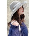 thumbnail image 2 of Summer Mesh Sun Hats for Women Lightweight Beach Hat Floral UPF50+ Packable Wide Brim Bucket Hat with Chin Strap, 2 of 7