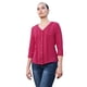 thumbnail image 1 of Blusa SUSETTE André Badi rosa 26 escote en V alforzas decorativas mangas 3/4, 1 of 5