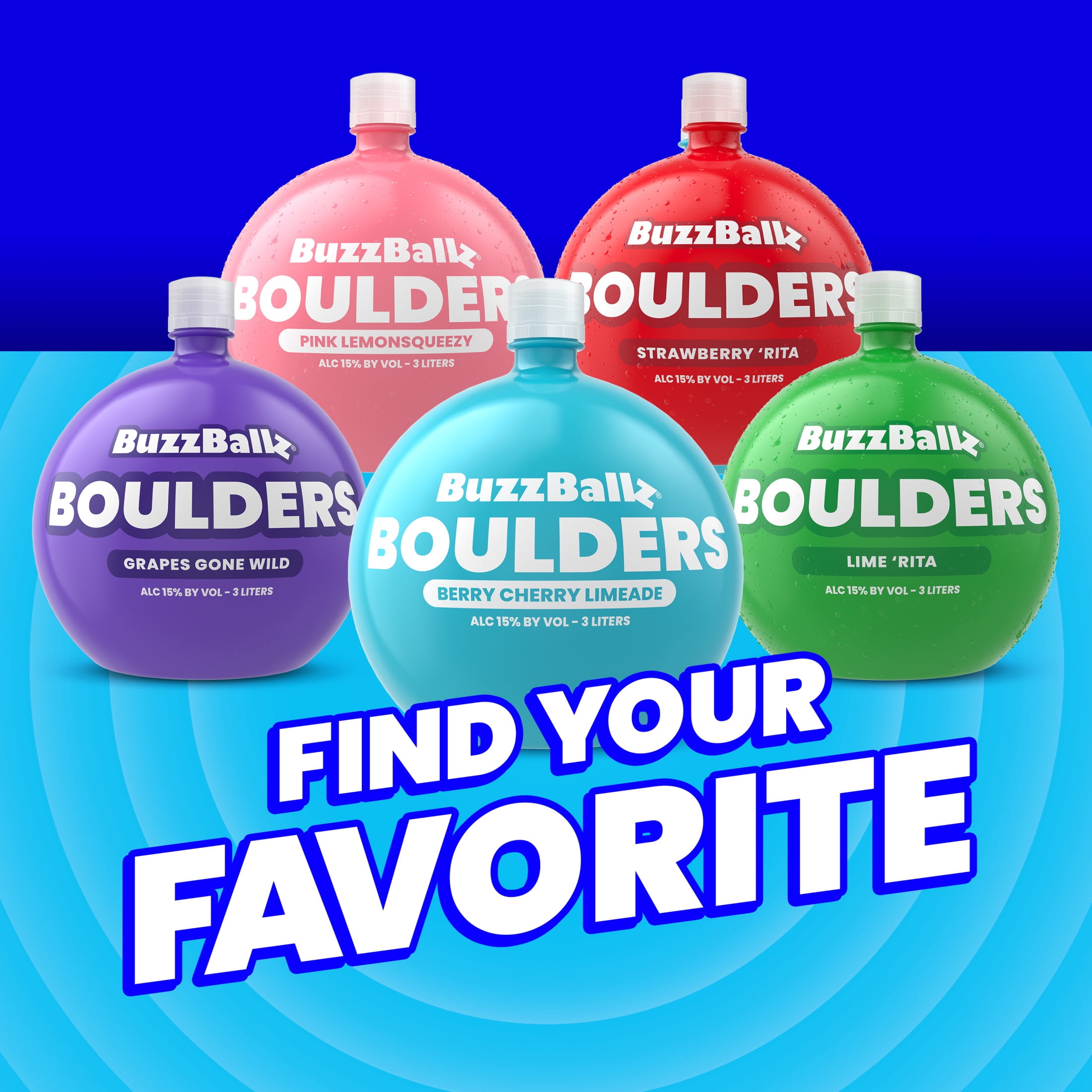 BuzzBallz Boulders Grapes Gone Wild Cocktail, 3l, 30 Proof (15% ABV)