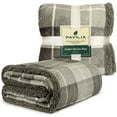 thumbnail image 3 of PAVILIA Premium Plaid Sherpa Fleece Throw Blanket | Super Soft, Cozy, Plush, Lightweight Microfiber, Reversible Throw for Couch, Sofa, Bed, All Season (50 X 60 Inches Brown Taupe), 3 of 7