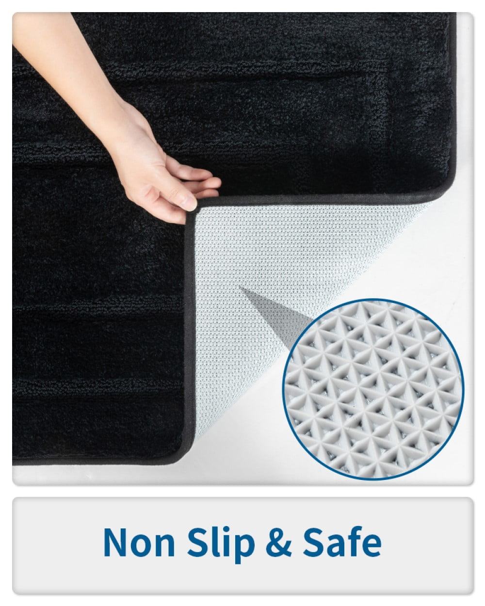 MontVoo Bath Mat Rug-Absorbent Plush Microfiber Gray Bathroom Rugs Mats Non  Slip Washable-Bath Mats Rugs for Bathroom Floor-Shower Rug Bathmat 16”x24”
