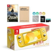 Nintendo Switch Lite Yellow with The Legend of Zelda: Breath of the Wild, Mytrix 128GB MicroSD Card and Accessories NS Game Disc Bundle Best Holiday Gift