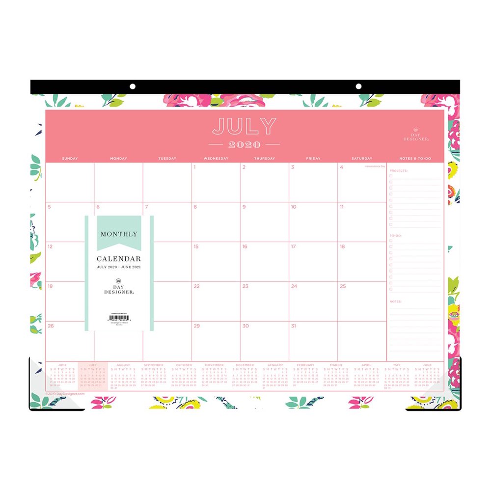 Blue Sky Day Designer 2020-21 Desk Pad Calendar, 22