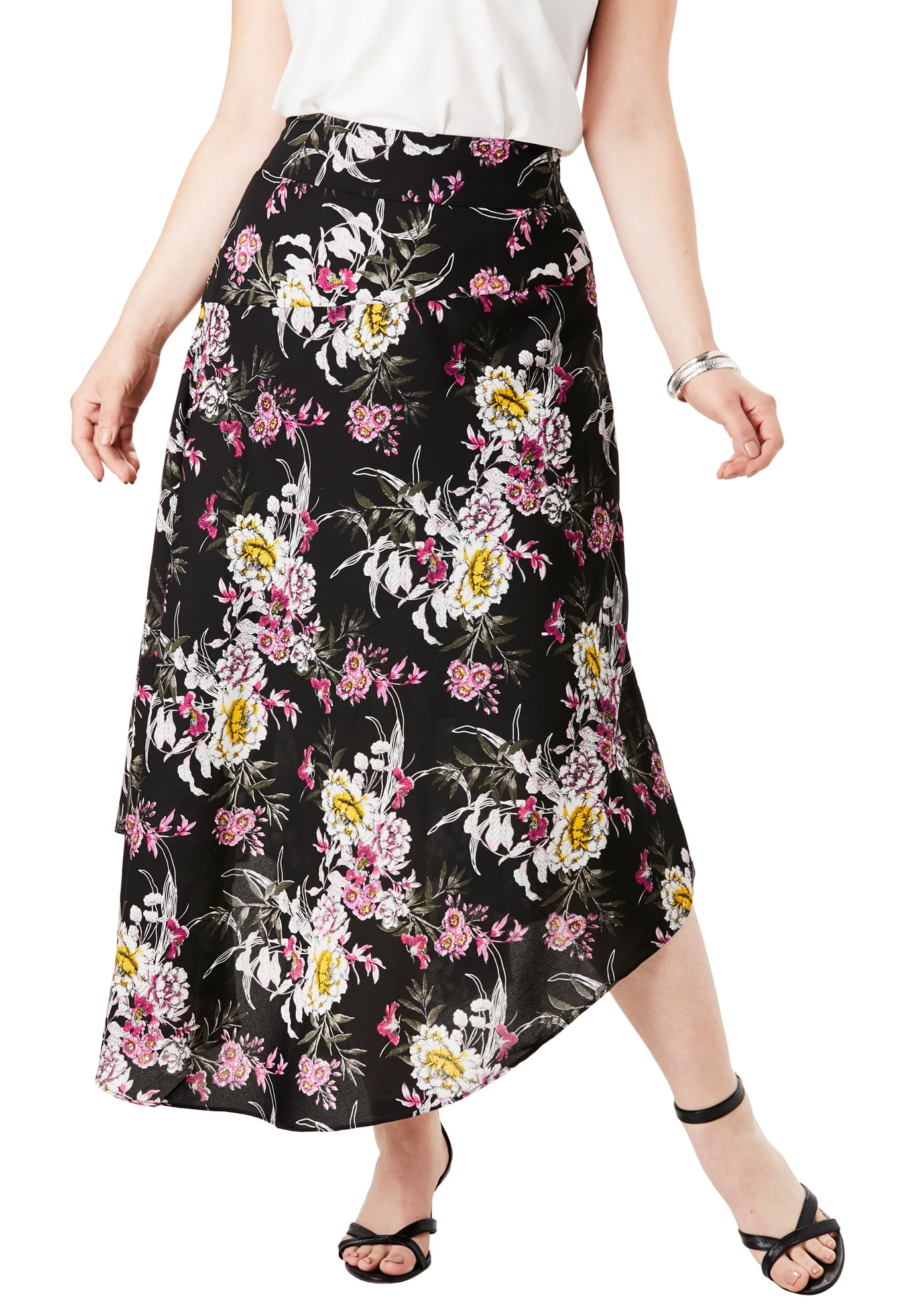 black midi skirt plus
