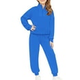 thumbnail image 5 of Blue Unisex Kids Tracksuit Set 5-14 Years - 100% Polyester Quarter-Zip Activewear, Oversized Relaxed Fit Coordinated Jogger Outfit for School & Outdoor Play,Size 11 T, 5 of 9