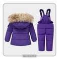 thumbnail image 4 of Luxalzxs Toddler Girl Boy Snowsuit 2Pcs Kids Down Jacket Winter Hooded Coat + Snow Bib Pants Children Windproof Skiing Suit 1-6 Years, 4 of 9