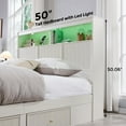 thumbnail image 5 of wow97e Queen Size Bed Frame with 50" Tall Storage Headboard, Wooden Platform Bed Frame with 4 Drawers, LED Lights, Charging Station, No Box Spring Needed, White, 5 of 8