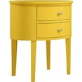 thumbnail image 1 of Chelsea Lane Oval Wood Side Table with Two Drawers, Banana Yellow, 1 of 2
