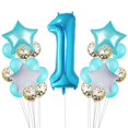 thumbnail image 1 of Naiovety 11/25 Uds. Globo de látex transparente de ágata de mármol conjunto de confeti de lentejuelas cumpleaños fiesta de aniversario número Kits de decoración para fiestas Azul + lentejuelas Naiovety JJ15589-08, 1 of 6