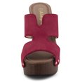 thumbnail image 2 of BLISSFUL STEP Women's Faux Suede Platform High Block Heel Slides Sandals, 2 of 6