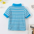 thumbnail image 7 of WOYY Little Boys Casual Striped Polo Shirt Short Sleeve Versatile T-Shirt, Sizes 1-8, 7 of 7
