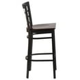thumbnail image 3 of Home Square Metal Window Back Bar Stool in Black and Walnut - Set of 2, 3 of 5
