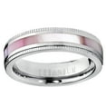 thumbnail image 3 of Metal Masters Titanium Womens Pink Hues Mother of Pearl Inlaid Band Ring Comfort-Fit 5mm, 3 of 8