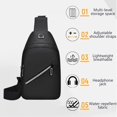thumbnail image 4 of Crossbody Bag Men's Watertight Material Chest Bag Multifunctional Sports Outdoor Leisure Shoulder Backpack Messenger Bag for Travel Sport Running Hiking, 4 of 7