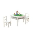 thumbnail image 4 of UTEX Wooden 2 In 1 Kids Construction Play Table and 2 Chairs Set with Storage Drawers and Built in Broad, White, 4 of 6