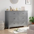 thumbnail image 3 of NEILA Modern 6 Chest of Drawer Dresser – Stylish Wood Organizer with Deep Drawers and Nickel Round Handles for Ample Storage in Bedroom, Living Room, and Entryway,Gray, 3 of 8