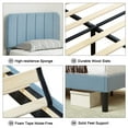 thumbnail image 3 of VECELO Twin Size Bed Frame, Modern Upholstered Platform Bed Frame with Adjustable Headboard, Wooden Slats Support/No Box Spring Needed, Light Blue, 3 of 12