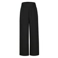 thumbnail image 6 of Travel Outfits Women Airport Women's Solid Color Spring/ summer High Waisted Wide Leg Pants Casual Pants Comfortable Business Casual for Women for Yoga Pant Straight Leg Womens Pant Suits Black S, 6 of 8