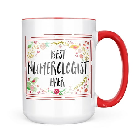 

Neonblond Happy Floral Border Numerologist Mug gift for Coffee Tea lovers