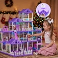 thumbnail image 4 of Zacro Dollhouse Pretend Play Set, 4 Story 12 Rooms Dollhouse with Doll Toy Figure, Furniture and Accessories, Play Dollhouse Gift Toys for Girls Kids Ages 3 & Up, 4 of 8