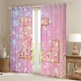 thumbnail image 2 of Feelyou Fashion Pink Letter Curtains Pack of 2 (42x84 Each) for Teen, Cartoon Monogrammed L Curtains Blackout, Kawaii Mermaid Princess Bedroom Curtains, Window Curtains Bedroom Decor, 2 of 6