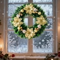 thumbnail image 4 of Gallickan Christmas Wreath, 16 Inch Red and Gold Decor, Holiday Door Hanging, Window Wall Decoration, Festive Bow and Berry Design for Seasonal Display, Gold, 4 of 7