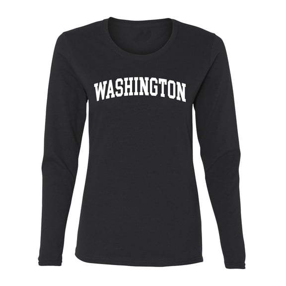 Wild Bobby State of Washington College Style Women Graphic Long Sleeve Tee
