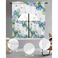 thumbnail image 2 of Blue Hydrangea Swag Curtains for Living Room/Bedroom Windows, Farmhouse Butterfly Spring Floral Kitchen Curtains and Valances Set 36 Inch Length, Light Filtering Swags Valance Curtain Panels, 2 of 5