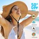 thumbnail image 2 of Beach Hats for Women, Foldable Sun Hat Womens UV Protection, Boho Wide Brim Hats for Women, Floppy Straw Visor Hat, 2 of 5