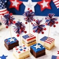 thumbnail image 2 of SLYNSHome 10Pcs 4th of July Cake Topper Stick Cocktail Picks Red White Blue Stars Fireworks Patriotic Independence Day Picks 250th Anniversary Party Supplies, 2 of 6