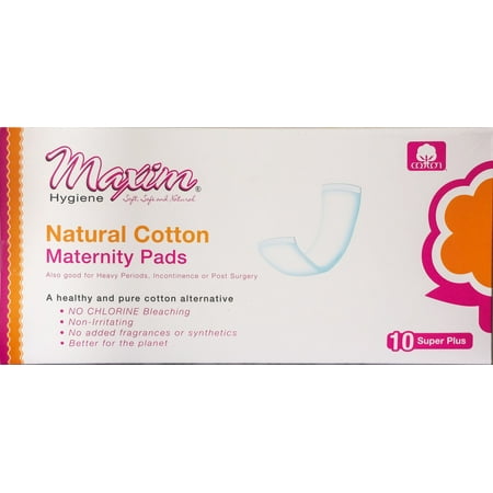 Maxim Hygiene Natural Straight Maternity Pads, Regular, 10
