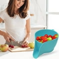thumbnail image 4 of Multifunction Silicone Drain Basket with Drainage Spout Food Grade Fruit Vegetable Drainer Washing Bowl Strainer Basin Container Kitchen Supplies-Cyan, 4 of 6