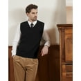 thumbnail image 5 of Kallspin Men's Vest Sweater Wool Blend Lightweight V Neck Sleeveless Pullover(Black,2X-Large,Tall), 5 of 10