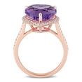 thumbnail image 4 of Everly Women's Amethyst and Diamond 14k Rose Gold Ring, 4 of 7