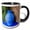 Black/White, variant on 3drose, Morocco, Marrakech. Majorelle Garden View., 11oz Two-tone Green Mug