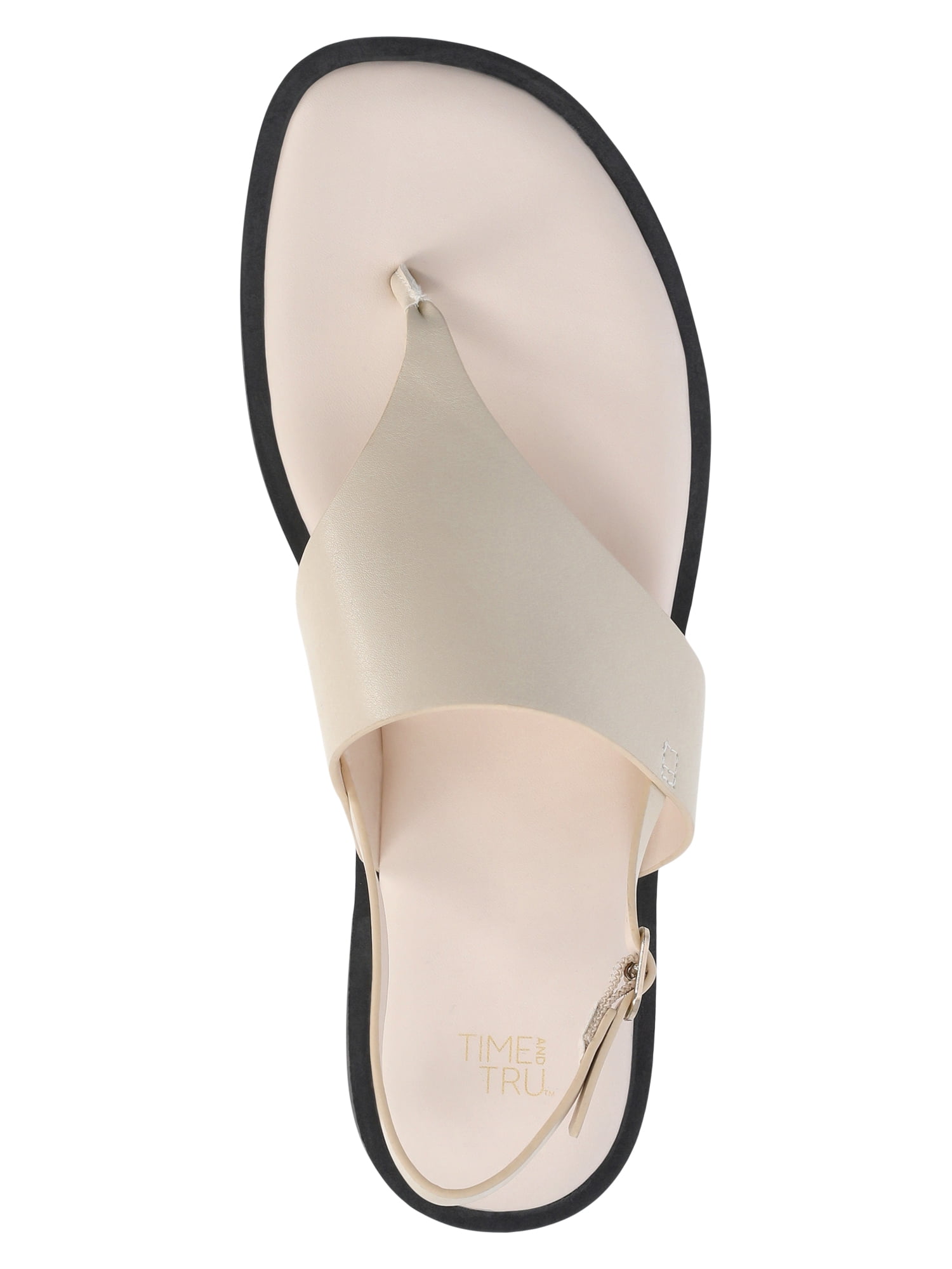 Time and Tru Women's Hooded Faux Leather Thong Sandals