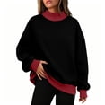 thumbnail image 4 of POROPL Sweatshirts for Women,Oversized Mock Neck Pullover Sweatshirt Casual Long Sleeve Fleece Top, 4 of 7