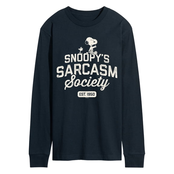 Peanuts - Snoopy Sarcasm Society Men's Long Sleeve Graphic T-Shirt
