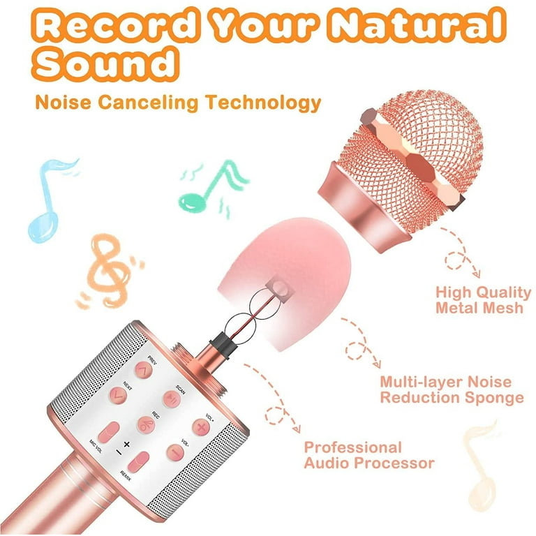 Cool Toys for 4-14 Year Old Girls,Birthday Gifts for 4-14 Years Old Girls  Boys, Wireless Bluetooth Karaoke Microphone for Kids 