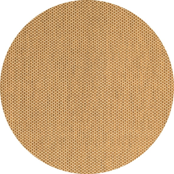Ahgly Company Indoor Round Abstract Orange Contemporary Area Rugs, 7' Round