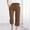 Coffee, variant on Women's Plus Size Linen Cotton Capri Pants - Drawstring Waist Straight-Leg Capris with Pockets, Relaxed Fit Cropped Pants S-5XL
