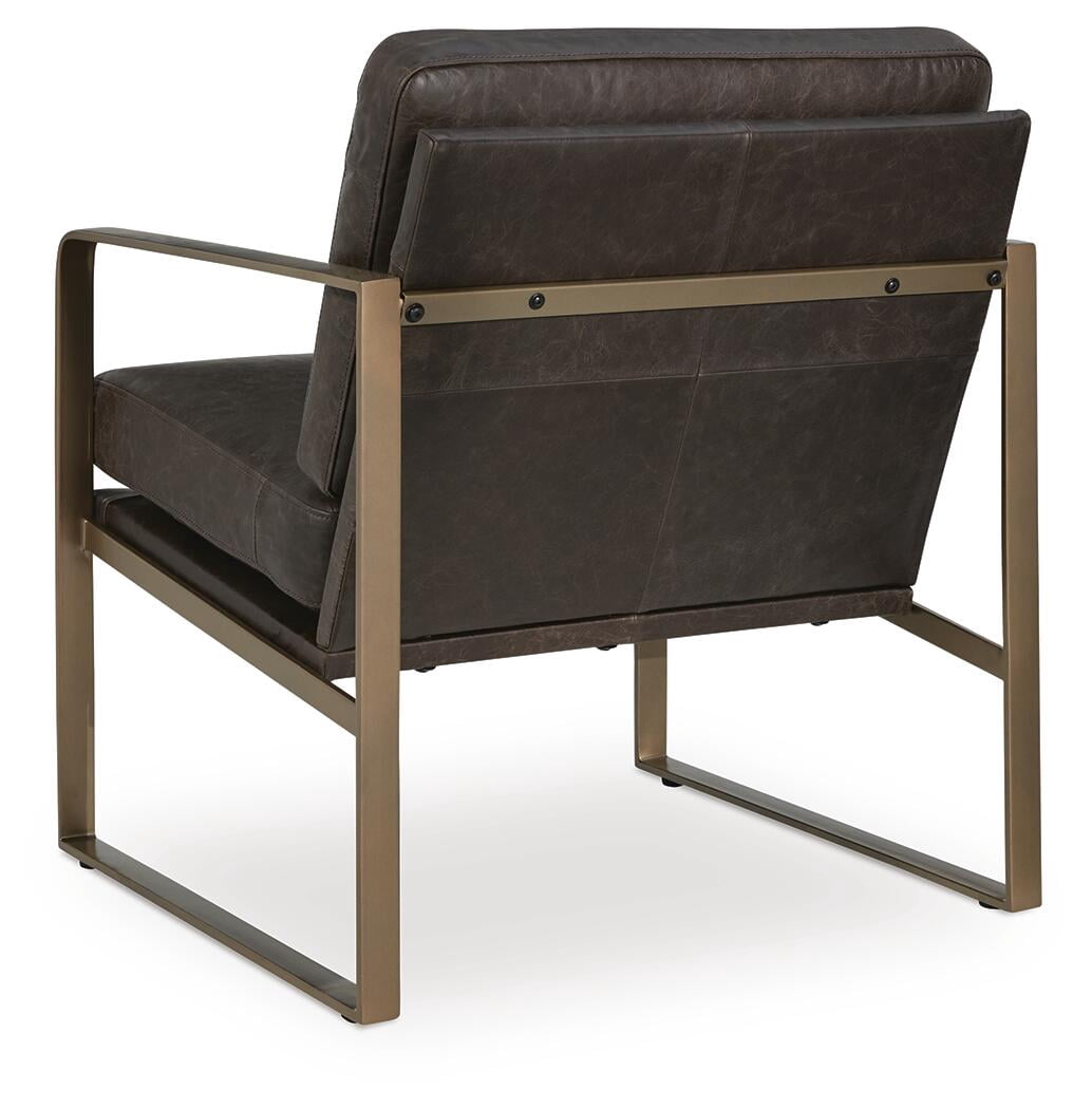 Signature Design By Ashley Bradett Accent Chair in Dark Brown/Gold